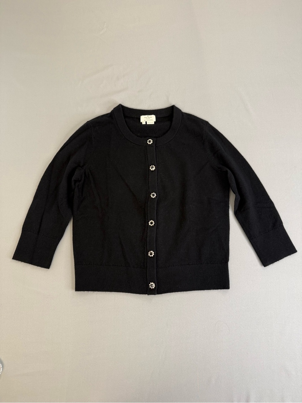 kate spade Black Women's Cardigan with Decorative Jewel Button
